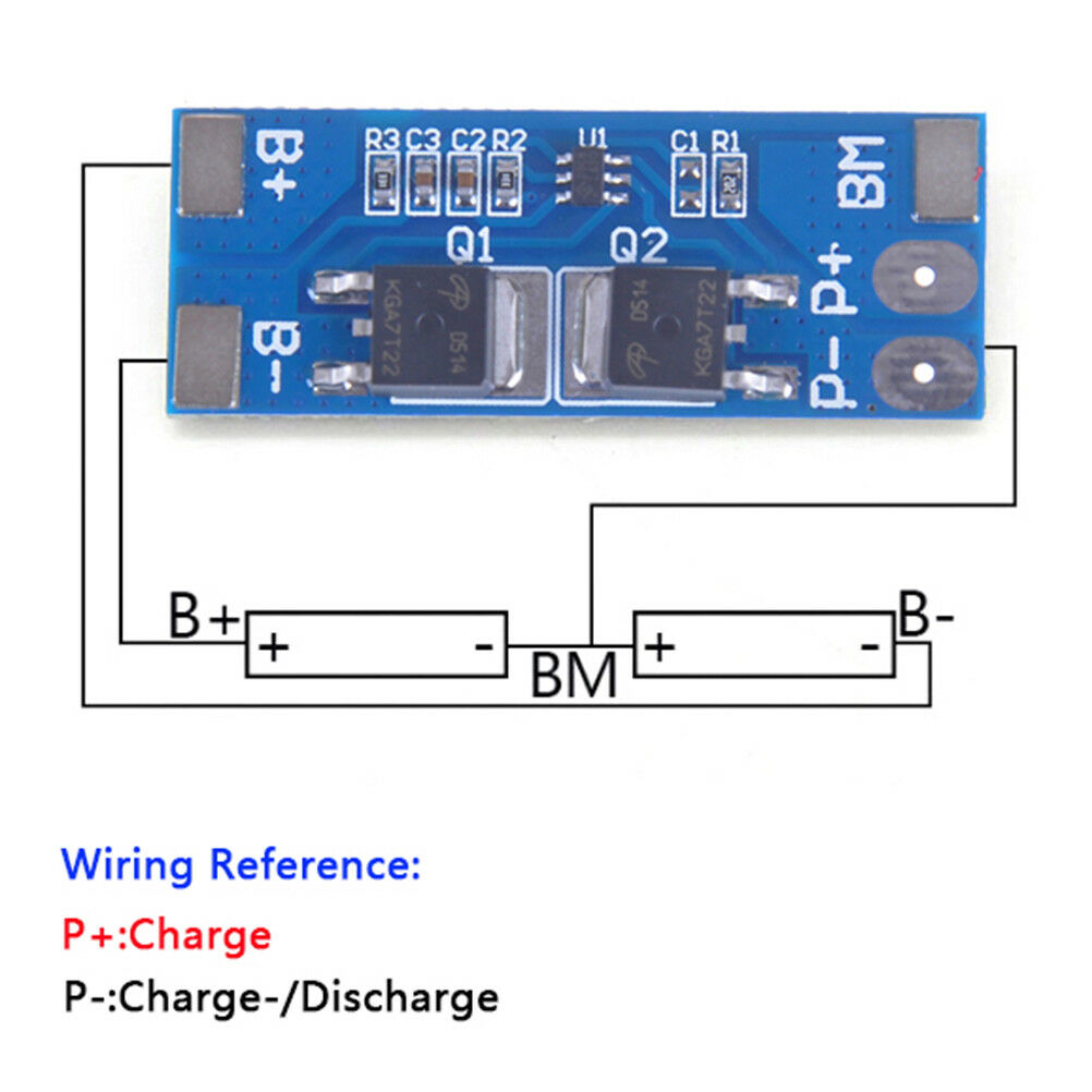 2S 8A 7.4V w/ Balance 18650 Li-ion lithium battery BMS charger protection .l8
