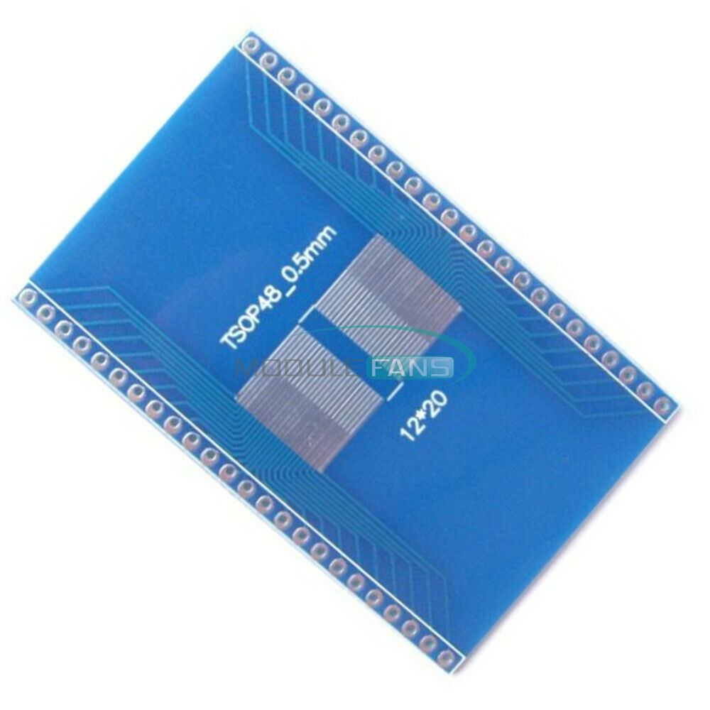 2PCS 0.5mm Pitch TSOP48 To DIP48 Adapter Plate PCB Board Interposer Board
