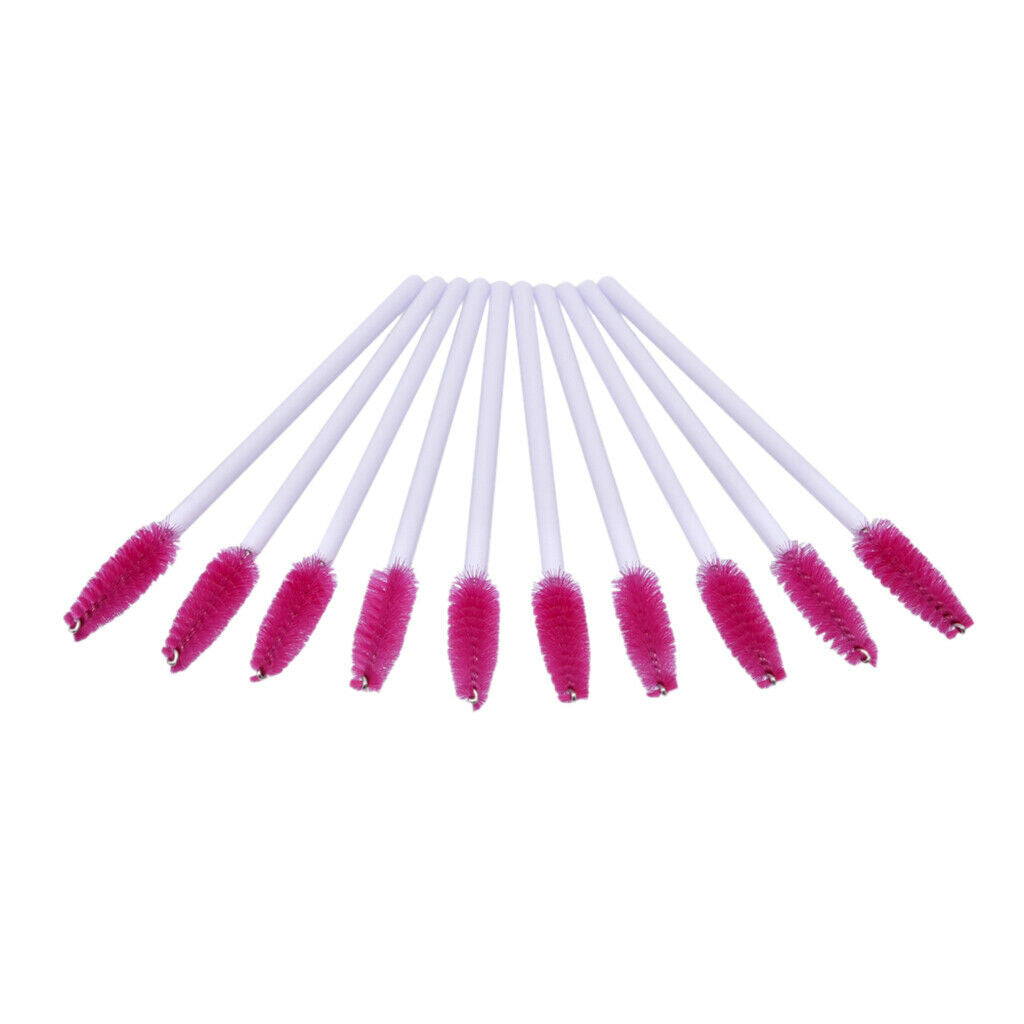 50 Piece Disposable Eyelash Extension Brushes Mascara Wands Applicator Pink