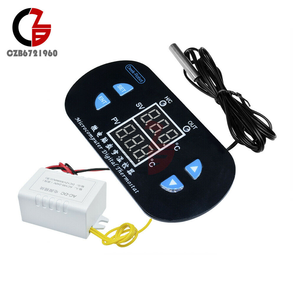 AC110V/220V 10A Red+Blue LED W1308 Thermostat Temperature Controller Sensor