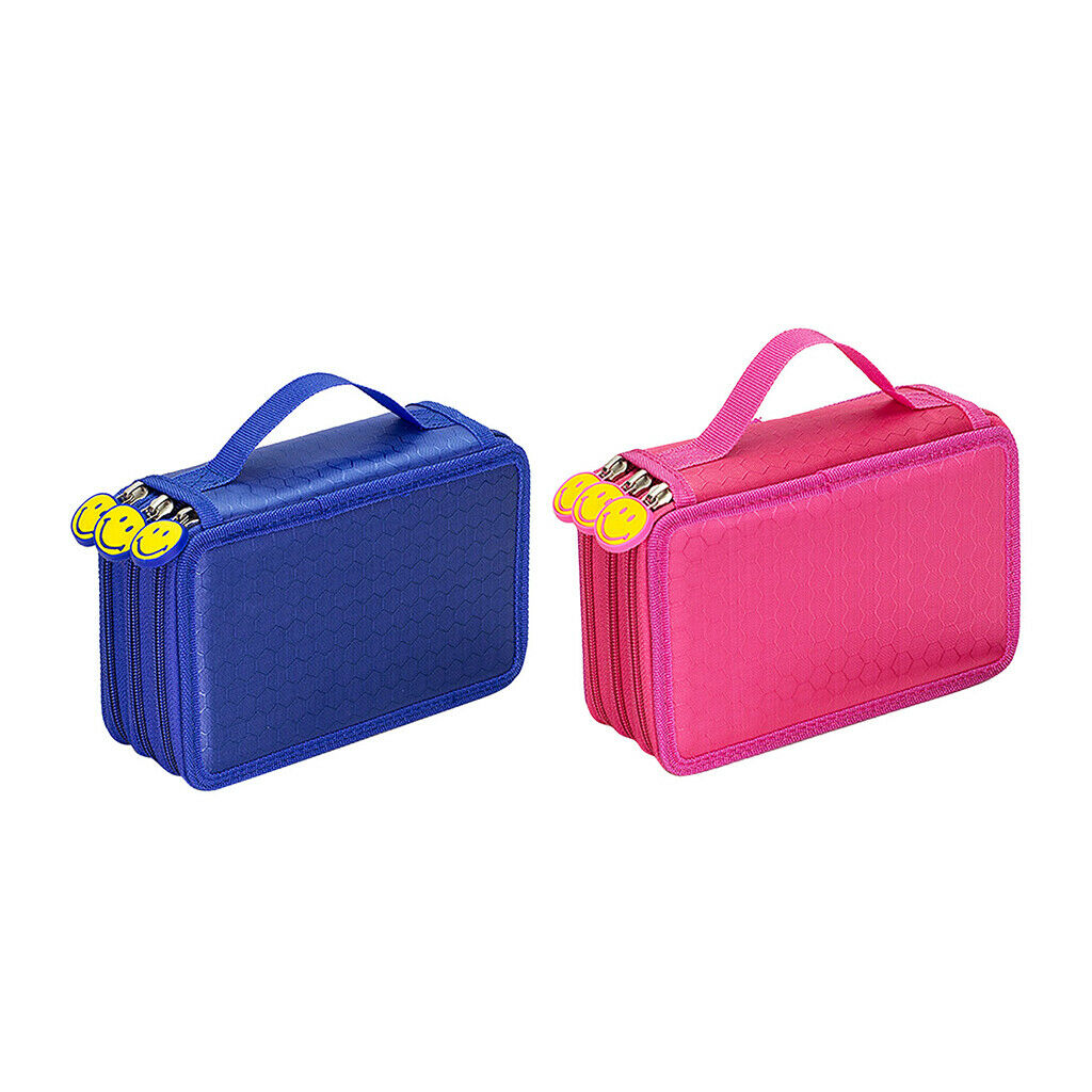 3 Layers Pencil Pen Case Makeup Travel Pouch Storage Organizer Bag 55 Holes