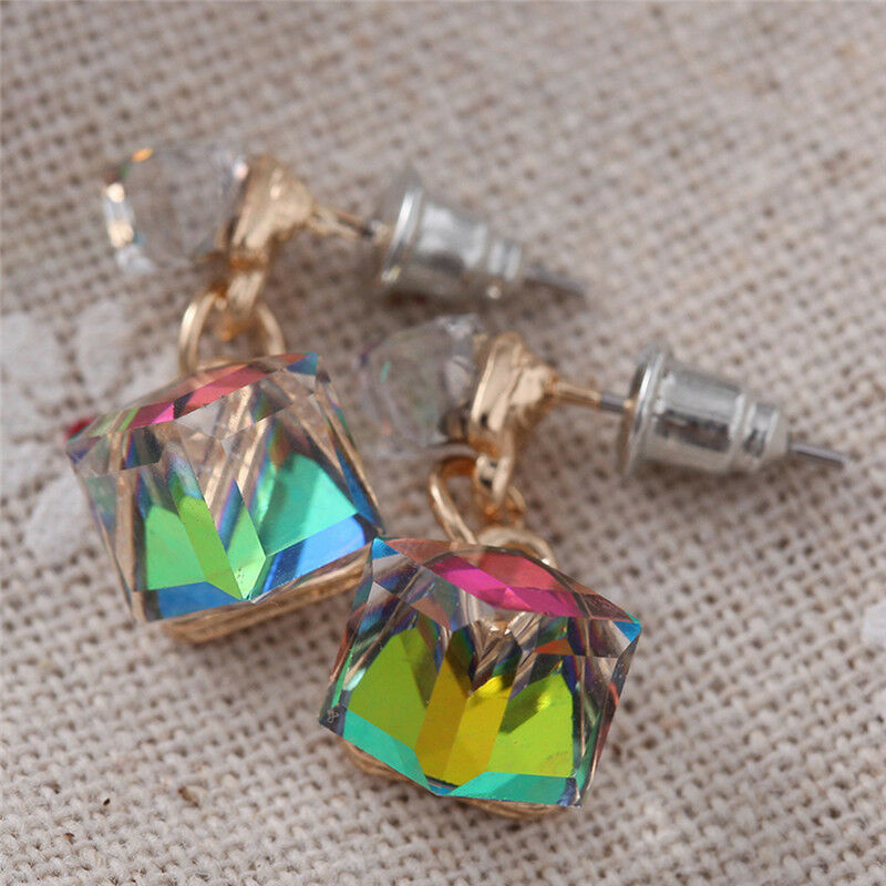 Crystal Rhinestone Earrings Zircon Stud Earrings Women Wedding Bridal Jewe.l8