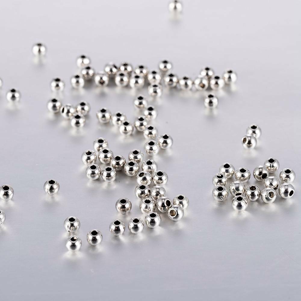 100pcs  Round Ball Beads DIY for Jewelry Making Findings~