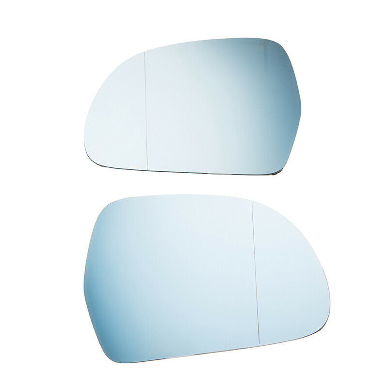 2X Rearview Mirror Glass Heated Blue Replacement For Audi A3 A4 A5 A6 2008-2011