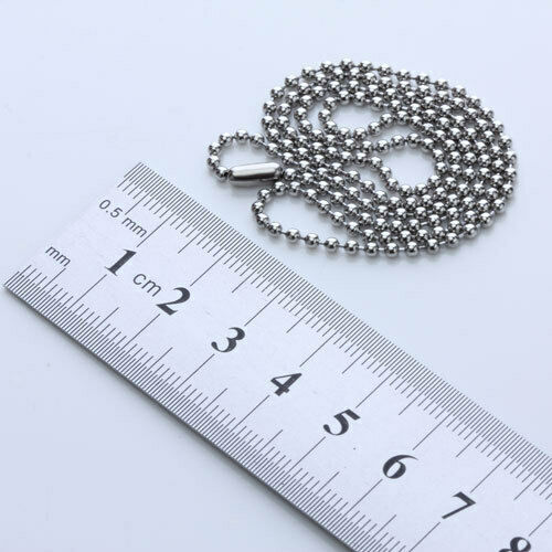 Stainless Steel Metal Chain Necklace Ball Chain Bead Connector Long 20inch