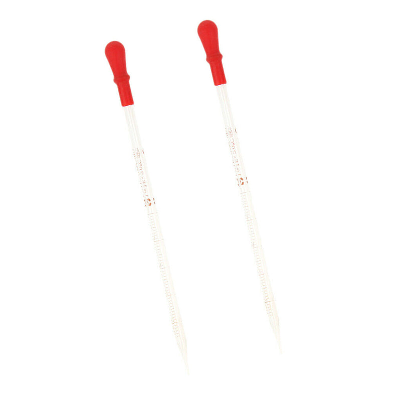 2 PCS Glass Graduated Dropper Dropping Pipettes Pipet Fluid And Liquid Pipettors