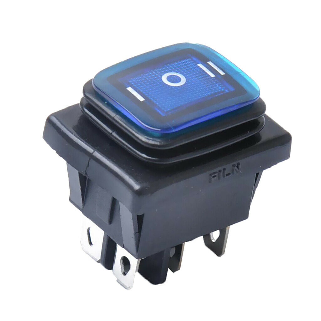 6 Pieces 6 Pin On-Off-On Car Boat Lighted Rocker Toggle Switch Waterproof