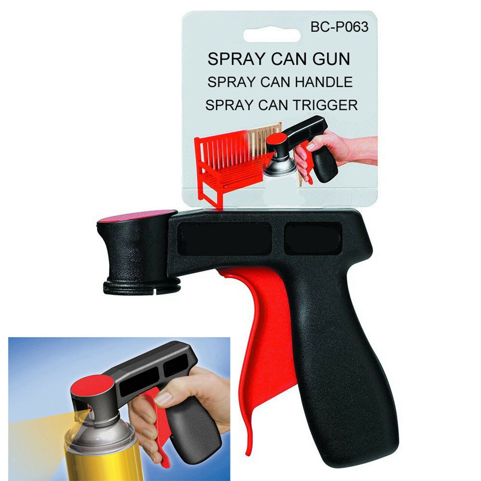 Grip Aerosol Spray Can Holder Handle for Auto Car Alloy Wheel, Bodywork, Repair