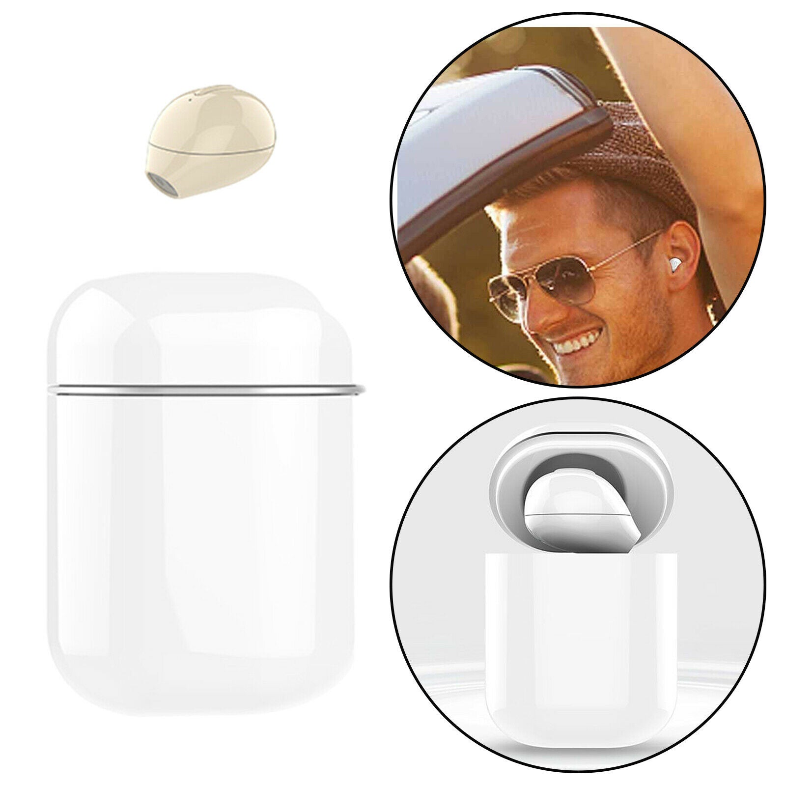 Mini Wireless Earbud Hidden Small Bluetooth 5.0 Headphone Earpiece Hands-Free