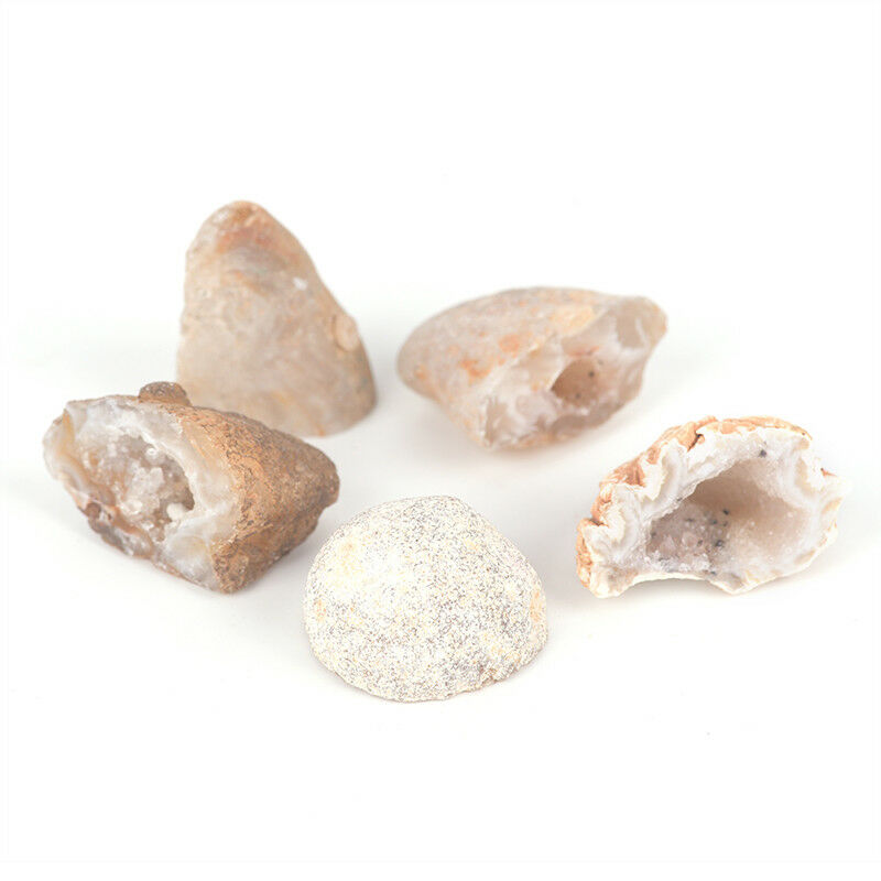5Pcs Geodes Oco Agate Natural Crystals Druzy Halves Quartz Specimen.l8
