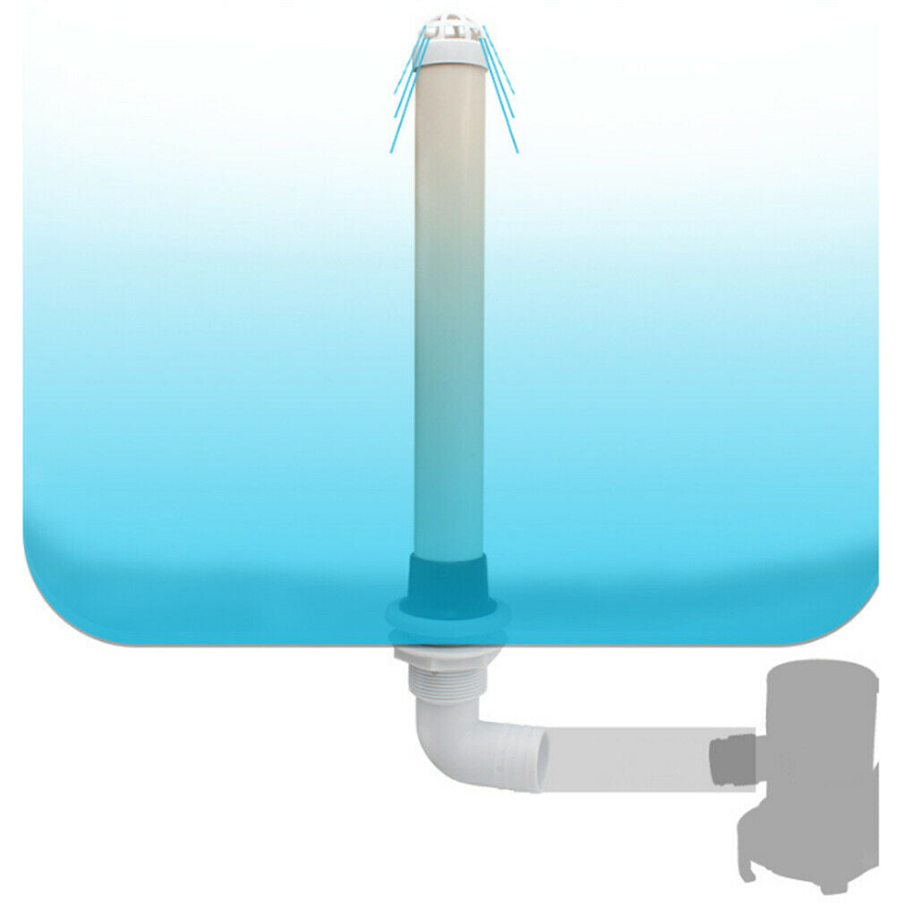 Custom Plastic 1 1/2" 90 Degree Marine Thru Hull with Boat Overflow Tube