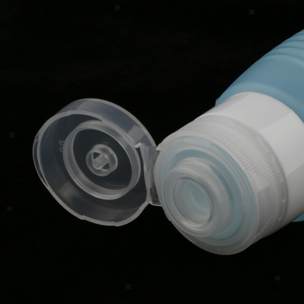 Silicone Squeezable Empty Lotion Shampoo Makeup Bottle 78ml Light Blue