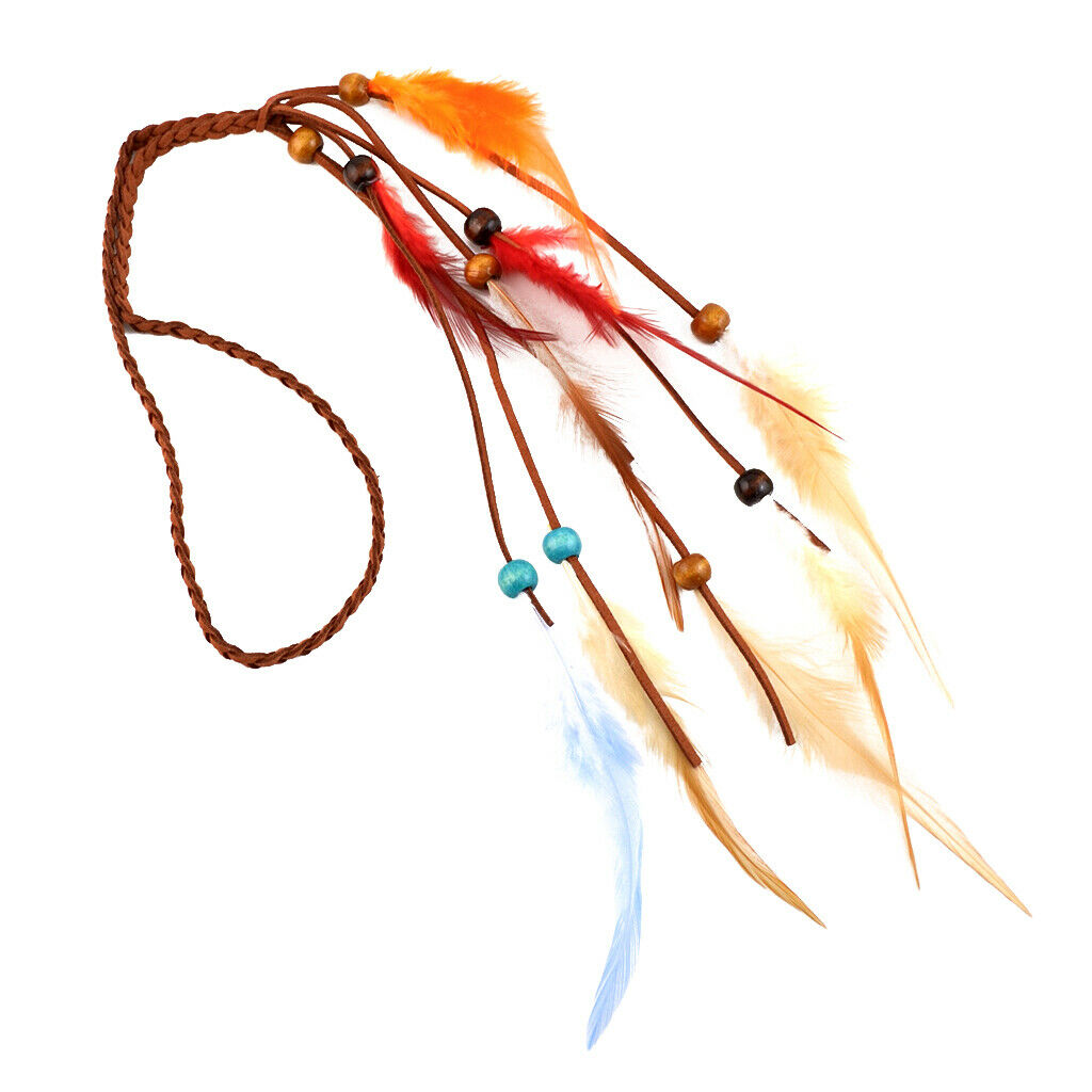 Behomian Feathers Gypsy Tassels Headband Hair Headpiece Festival Jewelry