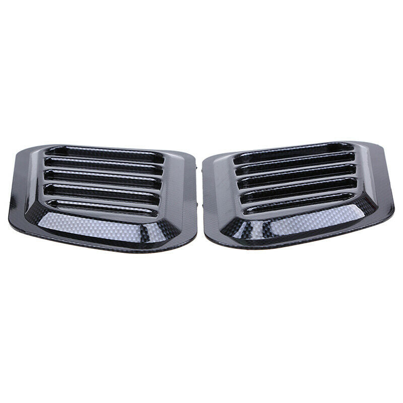 Carbon Black Car Air Flow Fender Intake Hood Scoop Vent Bonnet Cover Decorative