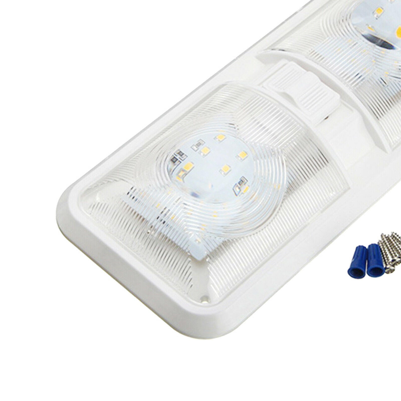 LED Double Dome Light for RV Trailer Camper Boat Natural White 6000-6500K