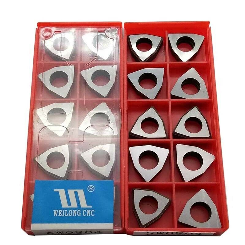 10Pc MW0804 Carbide Shim Trigon for WNMG0804 Insert MWLNR Holder Boring