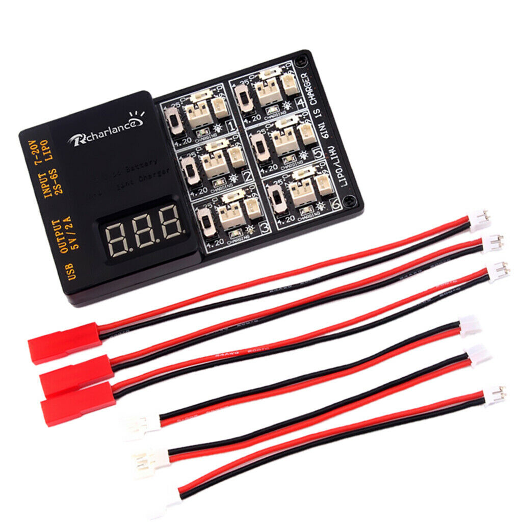 6 IN 1_1S Lipo LiHV Charger Chargering Board XT60 12A3V Battery Charging