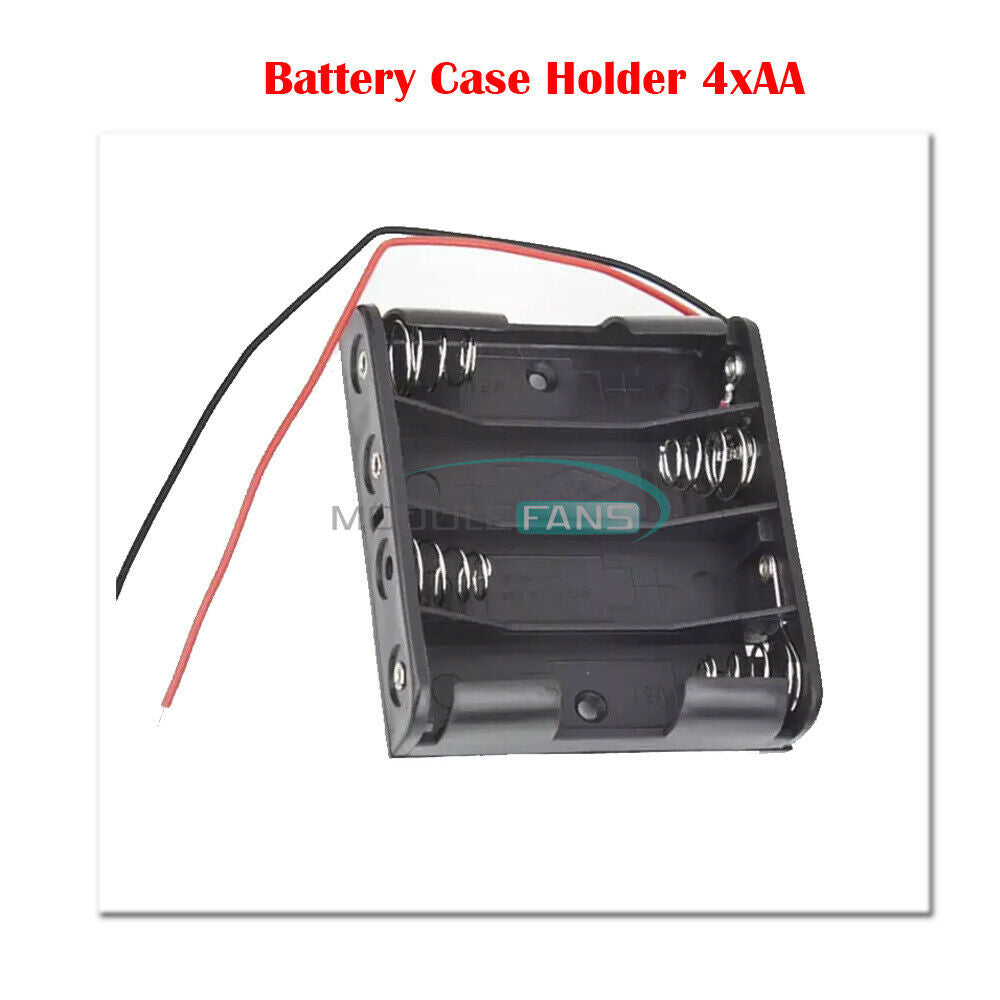5PCS For 4 X AA 4xAA 2A 6.0V Wire Leads Plastic Battery Storage Case Box Holder