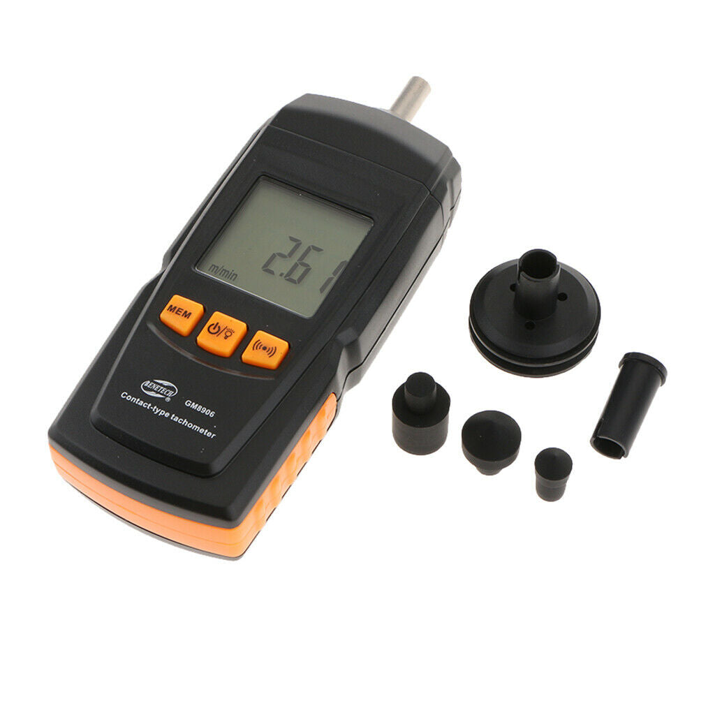 Handheld Digital Contact Tachometer 0.5~19999 Speed Tach Meter RPM Gauge