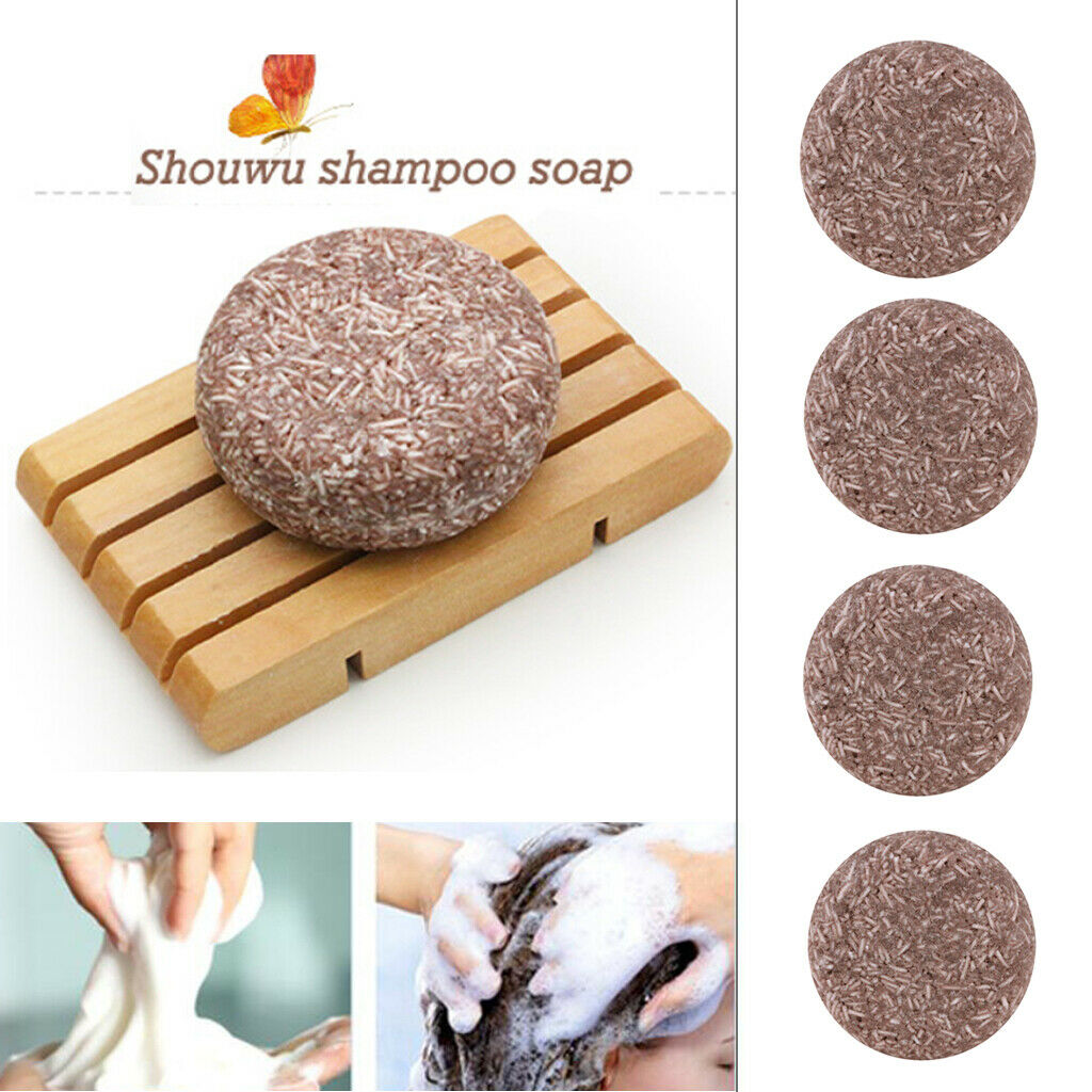 4x 100% Natural Multiflorum Handmade Shampoo Soap Hair Nourishing Growth