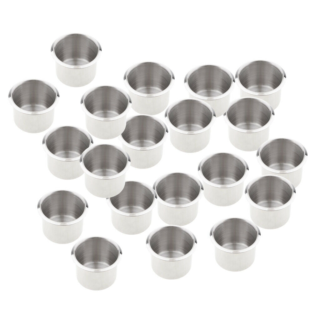 Set of 20 Metal Cup Drink Holder for Boat Truck Sofa Motorhome 68x55mm
