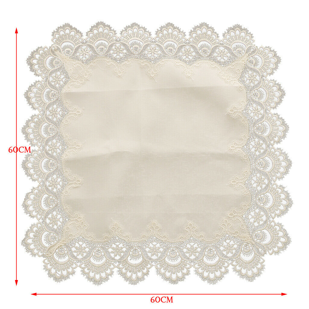 Multi-Purpose Lace Tablecloth Dinner Picnic Table Cloth Yellow 60X60cm