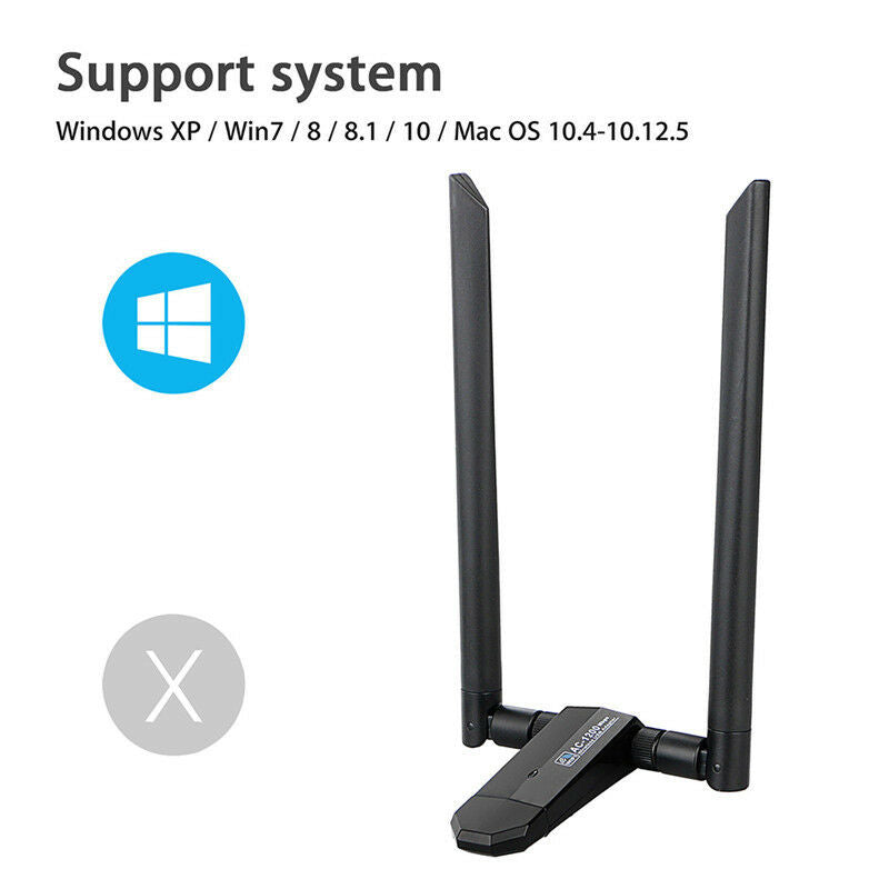 1200Mbps Long Range AC1200 Dual Band 5GHz Wireless USB 3.0 WiFi Adapter AnteDEAU