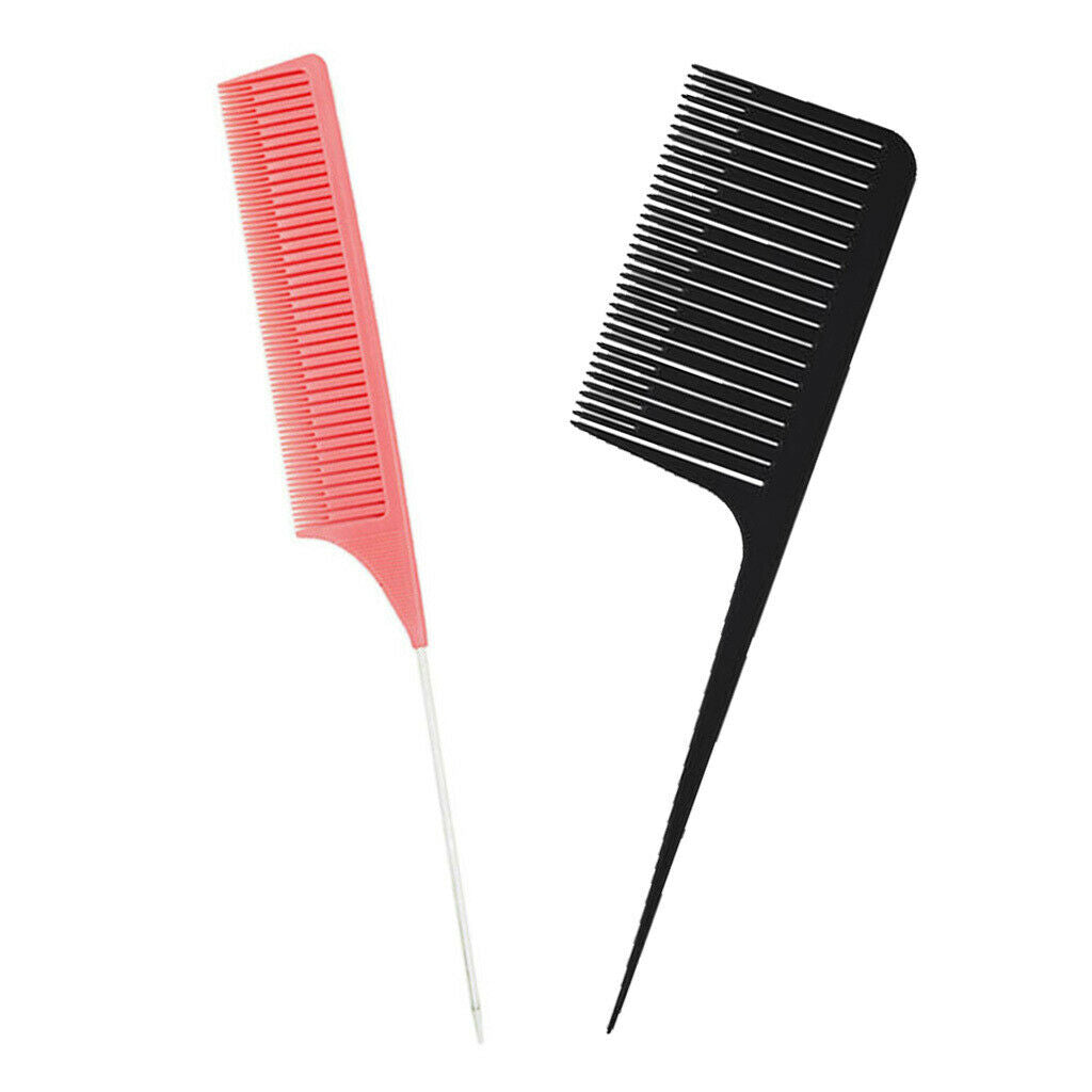 2pcs Sectioning Weave Highlighting Foiling Hair Combs Hairdressing Comb