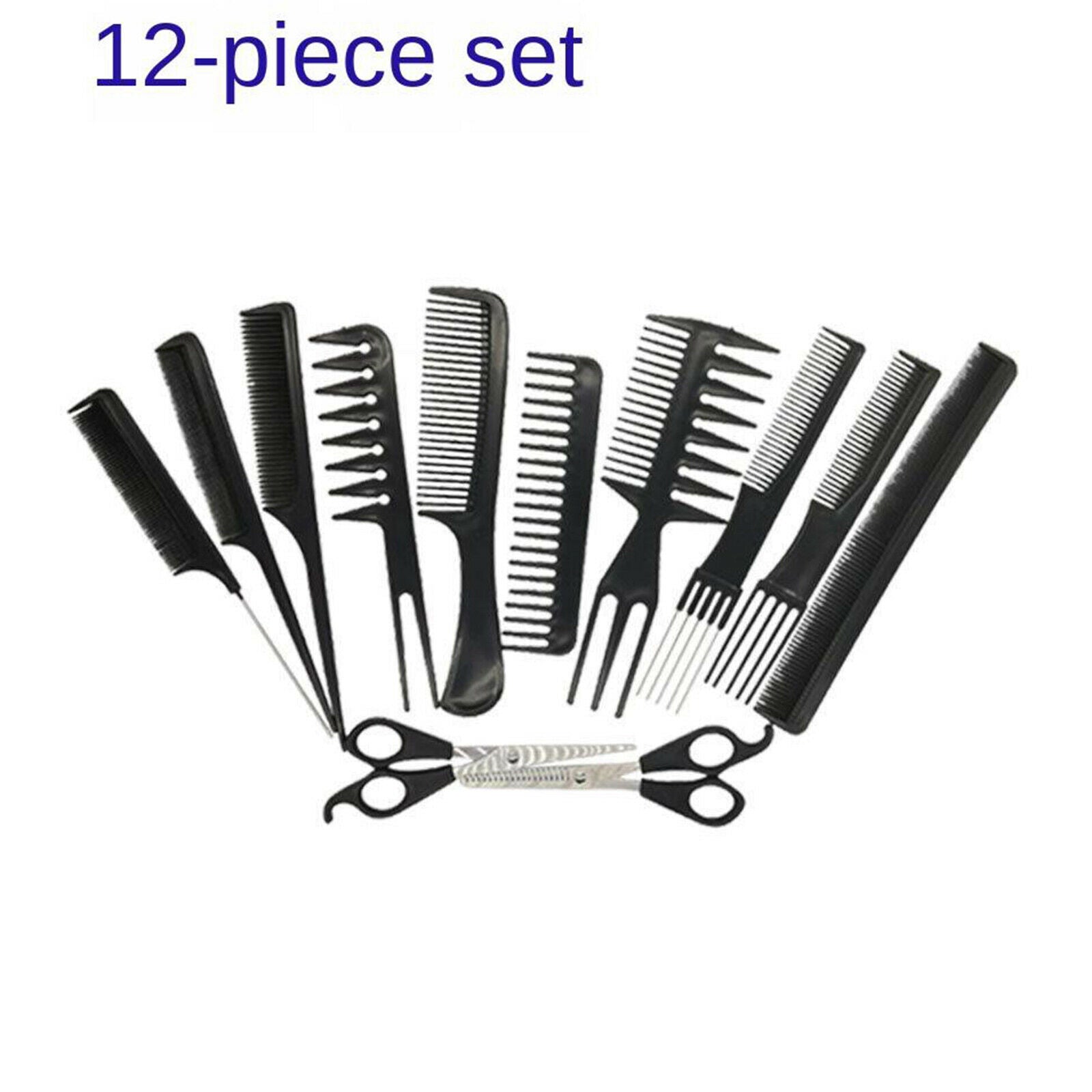 Salon Hairdressing Barber Hair Brush Comb Set Hair Cut Cape Gown Cloth 12pcs