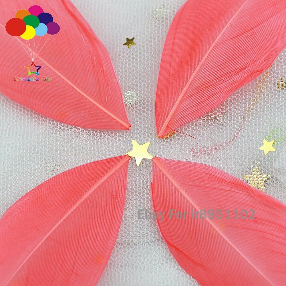 Wholesale Coral 100pcs 5-7cm Colorful Trimmed Goose Feathers Duck Wedding Dress