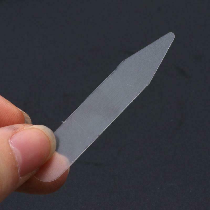 200Pcs Plastic Collar Stays Stiffeners Stay Bones Shirt Men's Clear Collar Stay