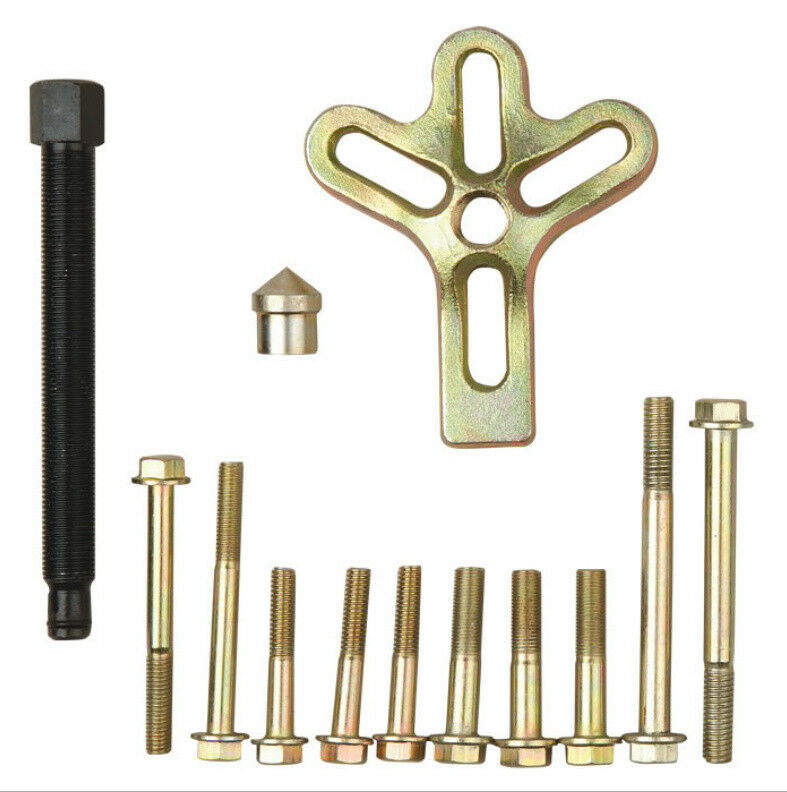 Auto Car Harmonic Balancer Kit Gear Pulley Steering Wheel Crankshaft Puller Tool