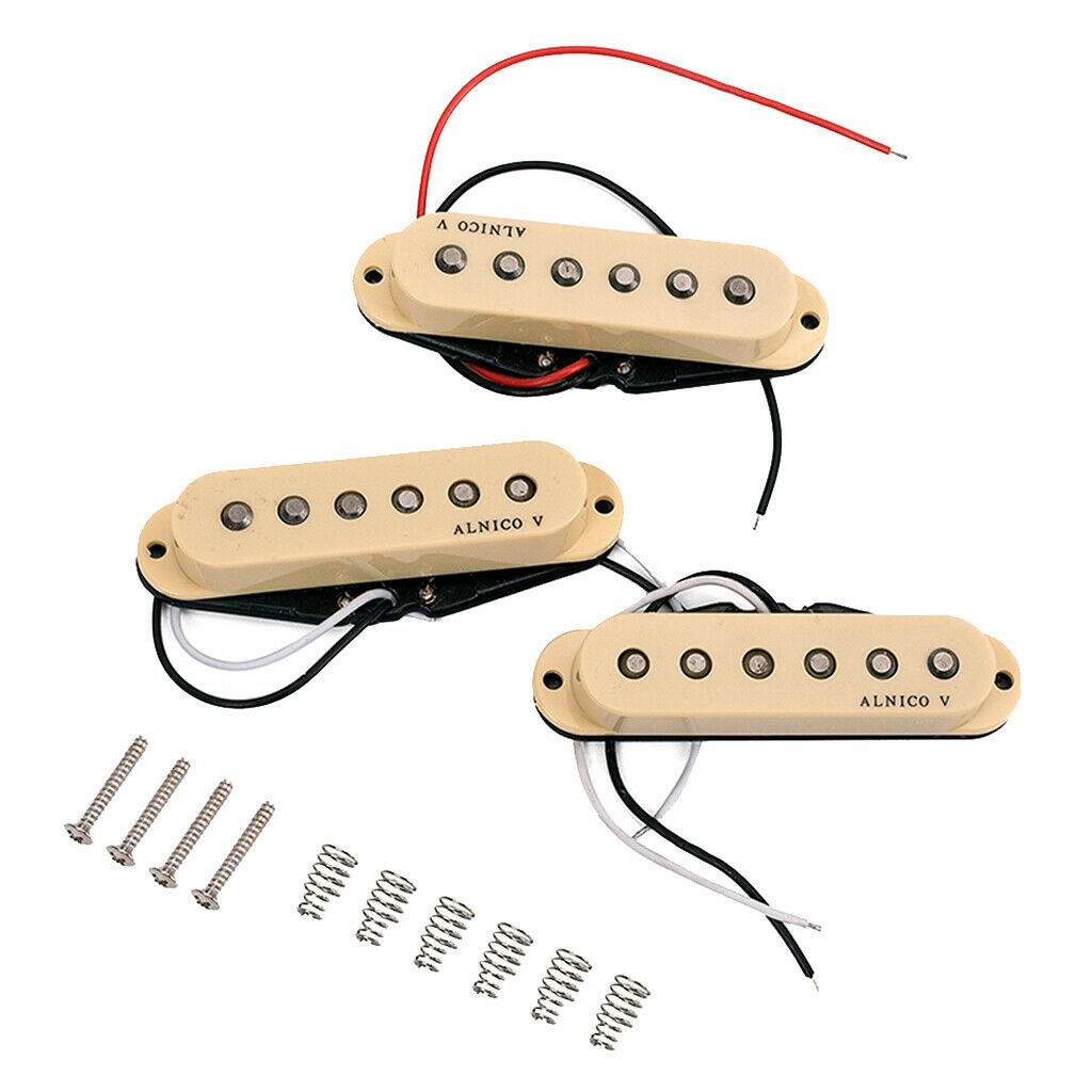 Beige Single Coil Pickups for ST Electric Guitars, Premium Neck Middle Bridge