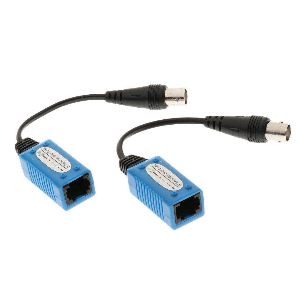 1 Pair CCTV BNC IP Extender Over Coax Balun Transceiver to CAT5e 6 1-CH RJ45 .