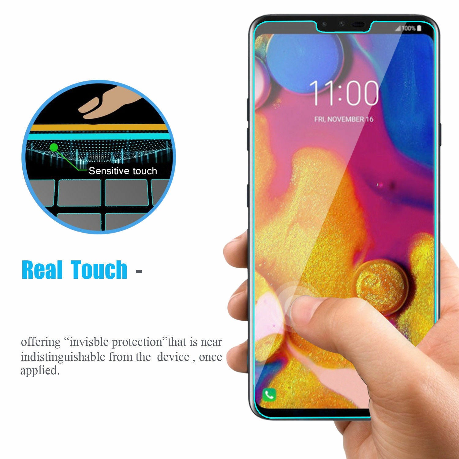 Premium Tempered Glass Screen Protector Anti-Fingerprint film FOR LG V40 ThinQ