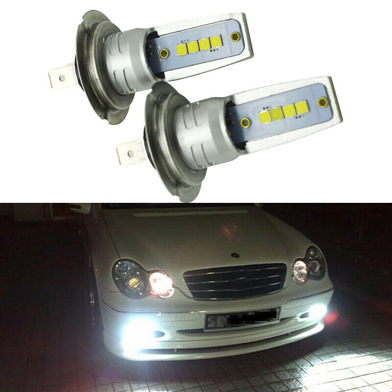 2pcs 6000K 55W H7 White LED Bulb Canbus Car SUV Headlight Fog Light Lamp 15000LM