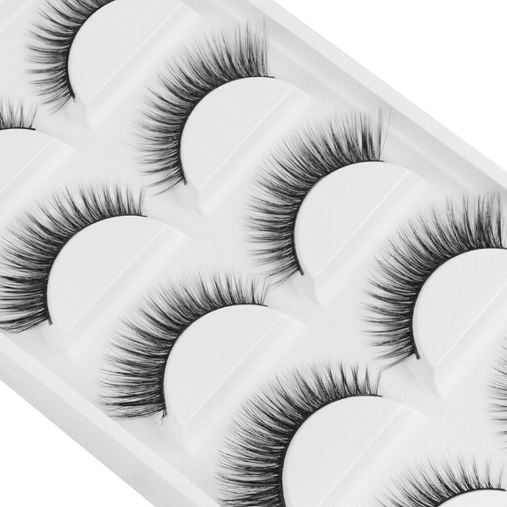 5 Pairs Natural Long Sparse&Cross Style Eye Lashes Extension False Eyelashes