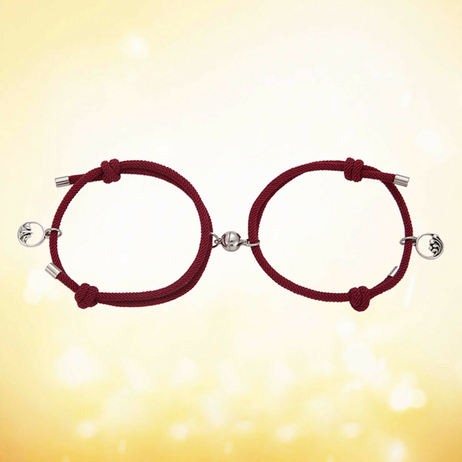 Lovers Matching Bracelet Braided Magnetic Distance Bracelet Red B