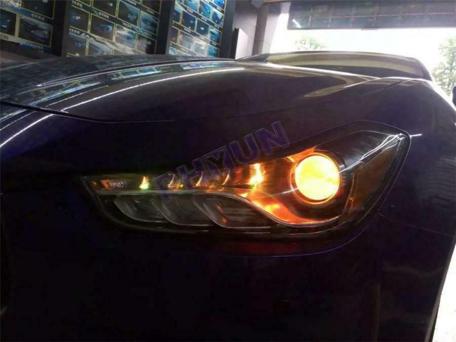 2x RGB LED Car Devil Eye Lamp Headlight Projector Retrofit App Control 20 CM 35W