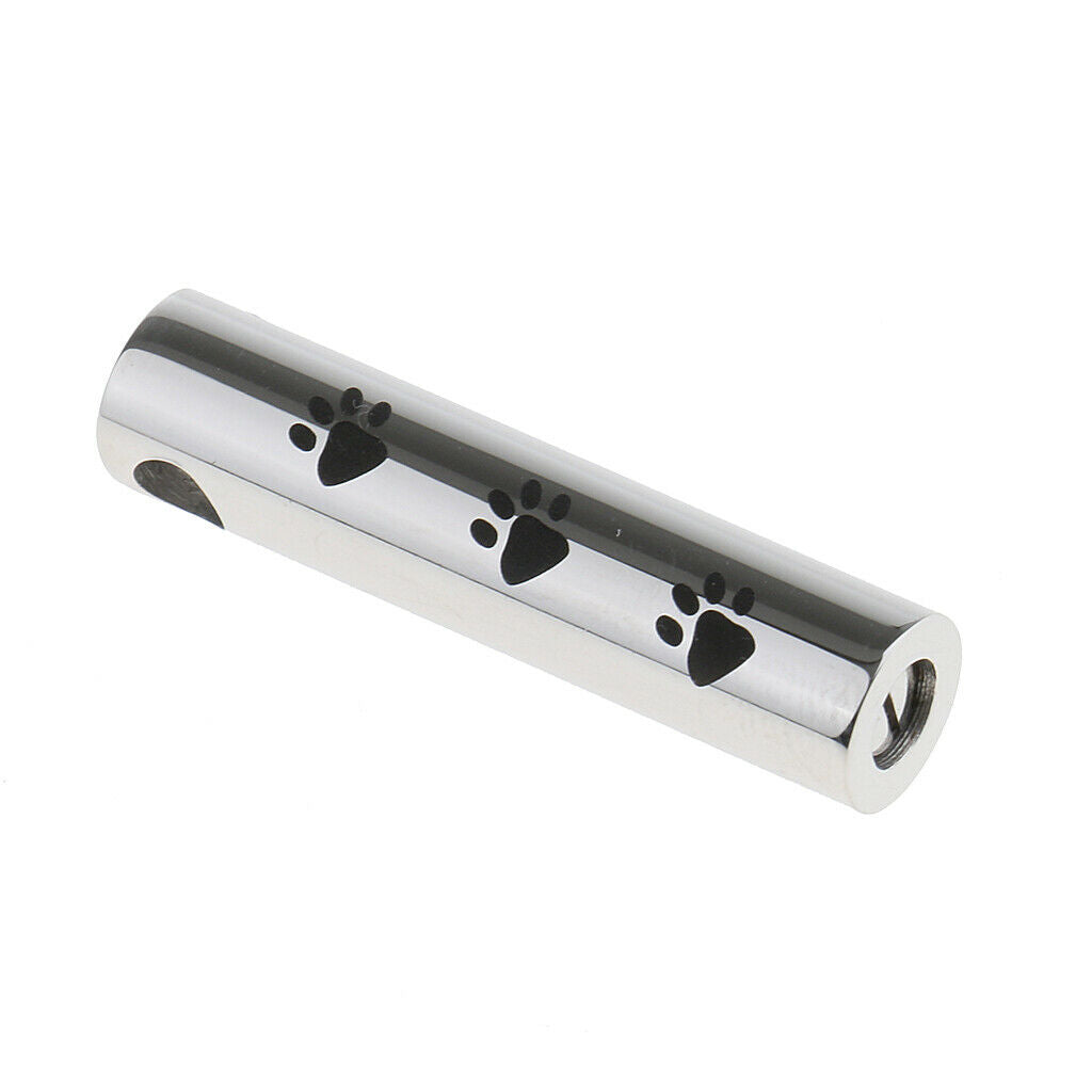 Puppy dog paw cylinder pendant cremation jewelry stainless steel