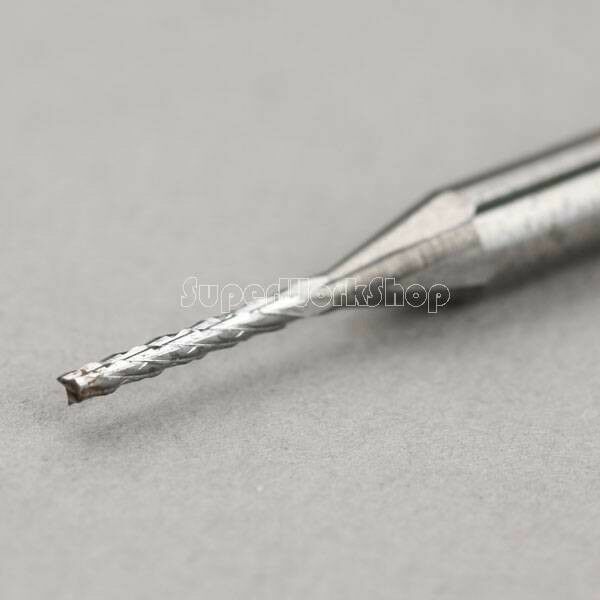 10 x 0.05" 1.2mm  PCB Tungsten Milling Cutter CNC Engraving Router Cutter Bits