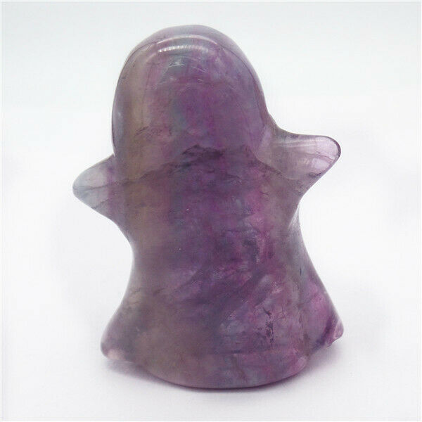46x34x18mm Natural Rainbow Fluorite Carved Ghost Decoration Statue Decor HH7935