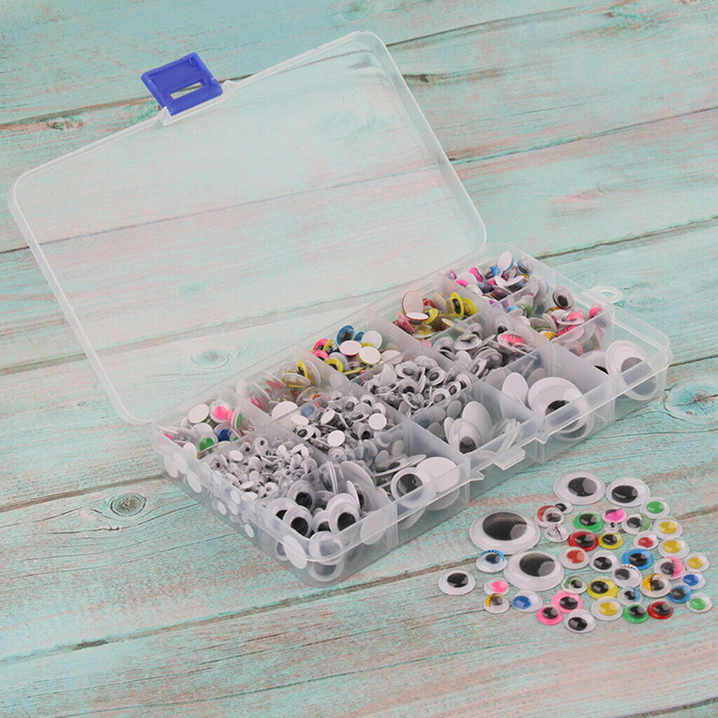 1100-Piece 5-25mm Googly Eyes SELF ADHESIVE Google Wiggly Eyes Craft