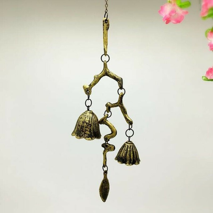Iron Wind Chime Metal Aeolian Bell Wall Room Outdoor Hang Home Decoration Retro