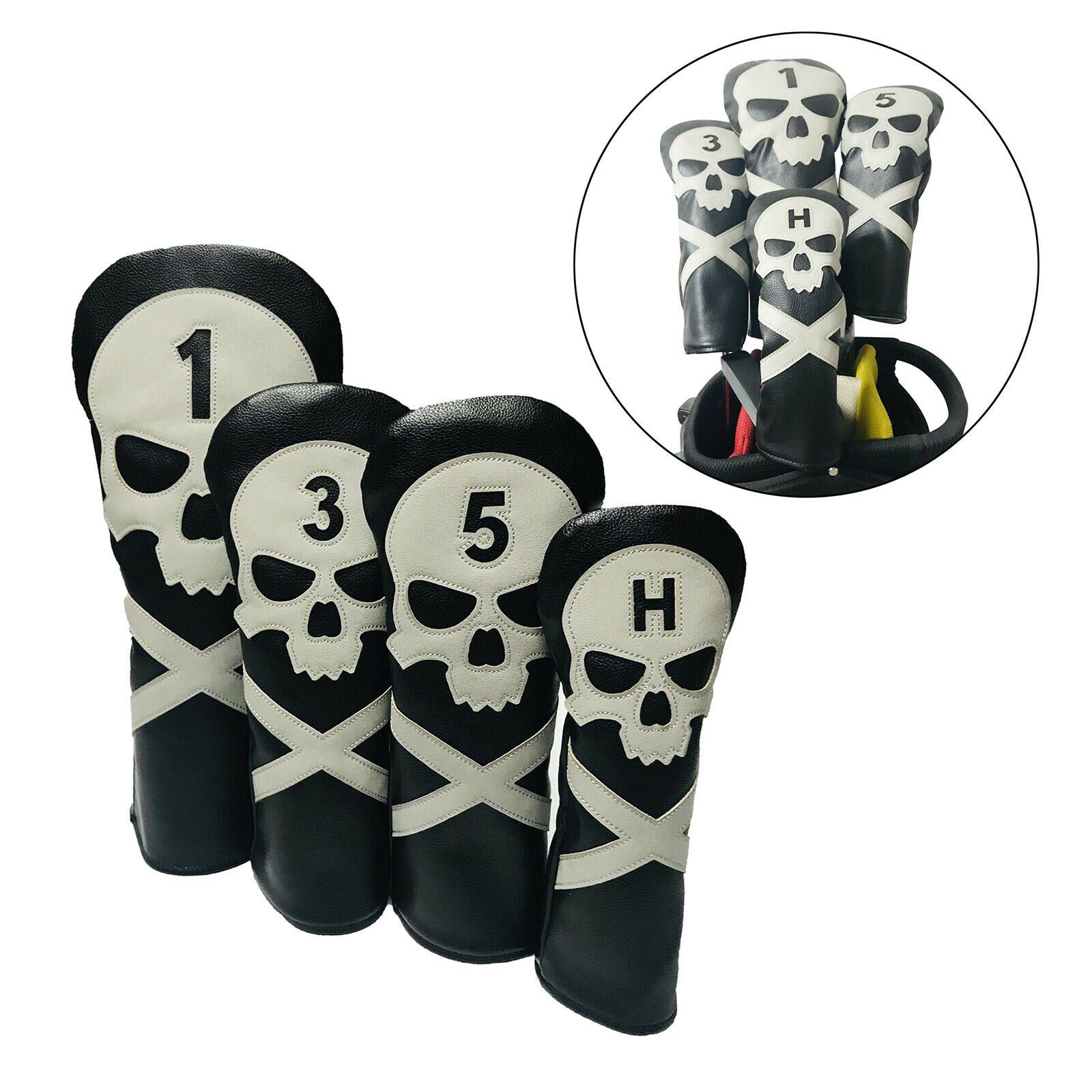 4 Pieces of Fashion Golf Strips PU Leather 1 3 5 UT Golf Driver