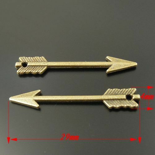90pcs/lots Retro Bronze Alloy Love Arrows Charms Pendants Jewelry Crafts Making