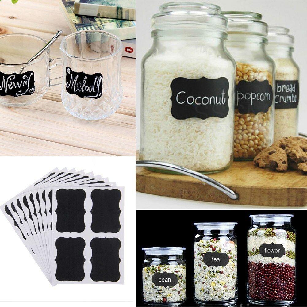 36Pcs Chalkboard Blackboard Stickers Decals DIY Craft Home Kitchen Jar Labels