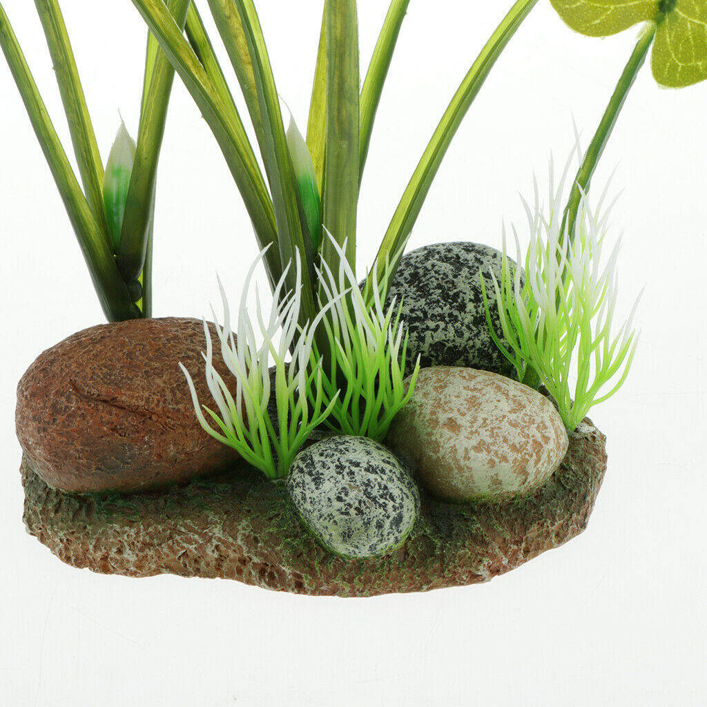 2Pieces Reptile Plastic Plants Aquarium Water Grass For Reptile Aquarium