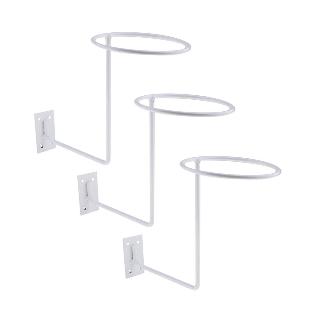 3x Metal Helmet Holder Stand Top Sun Hat Wig Cap Display Organizer Rack Hook