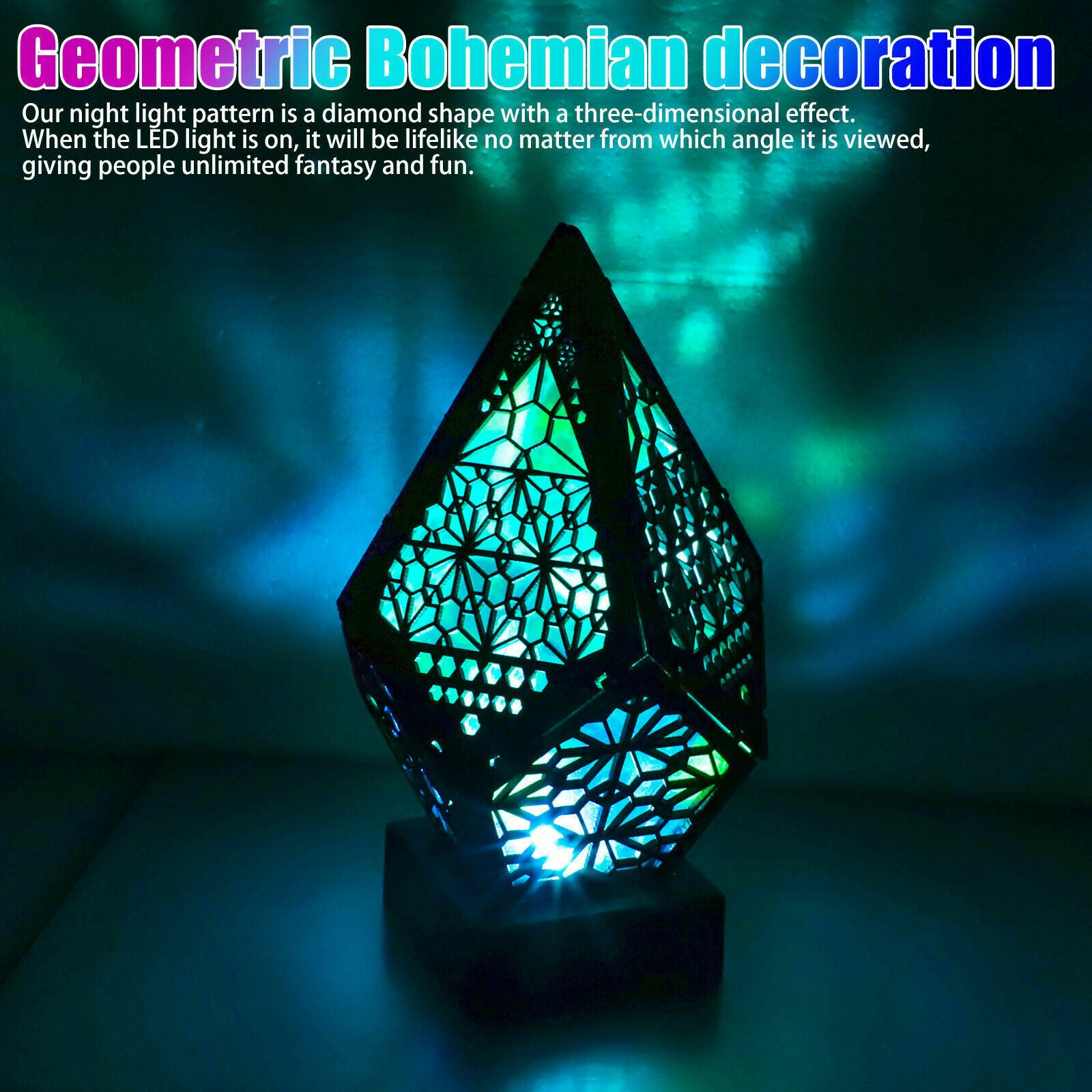 Bohemian Colorful Table Bedside Polar Star Starry Sky Floor Projection LED Lamp